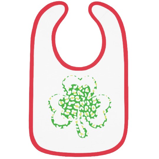 Pattern Leopard Shamrock Saint Patrick Day Bibs