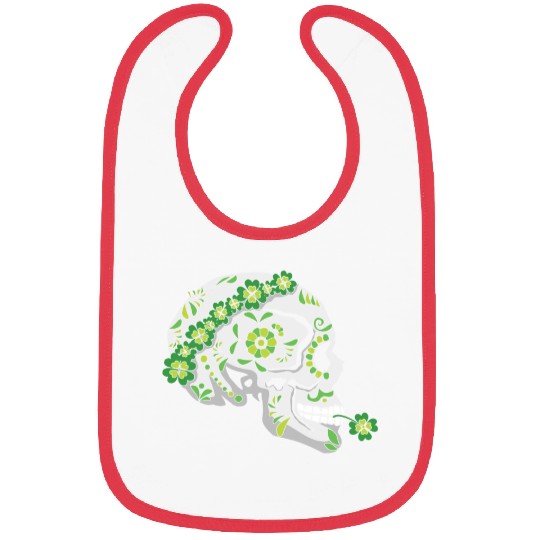 Flower Sugar Bone Shamrock Saint Patrick Day Bibs