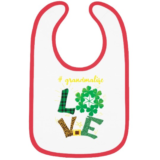 Love Grandma Shamrock Saint Patrick Day Bibs