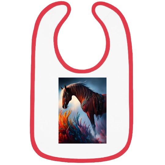 Elegant Prismatic Arabian Horse Digital Art Bibs
