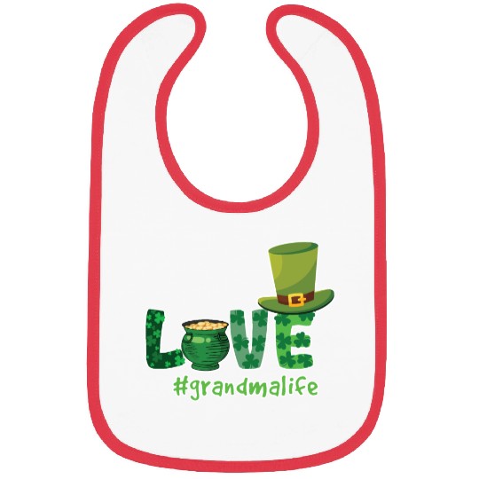 Shamrock Love Grandma Saint Patrick Day Bibs