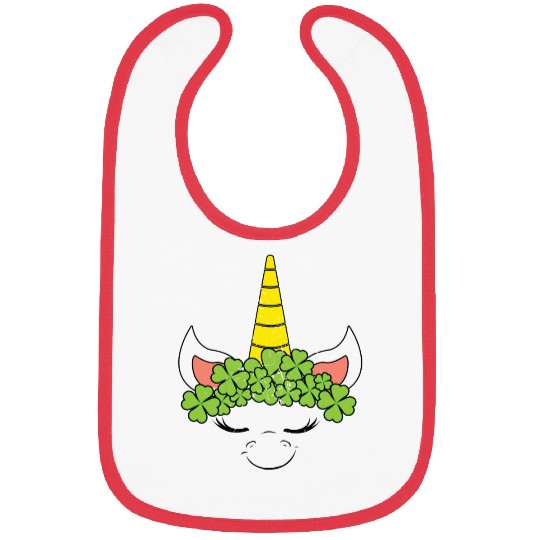 Unicorn Kids Kawaii Clover Saint Patrick Day Bibs