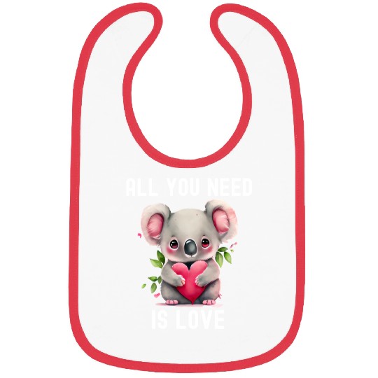 All you need is love with heart Koala Valentine's Bibs