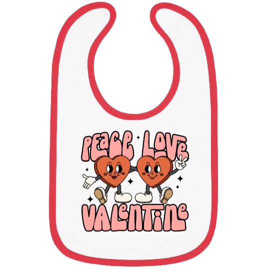 Peace Love Valentine Candy Heart Bibs