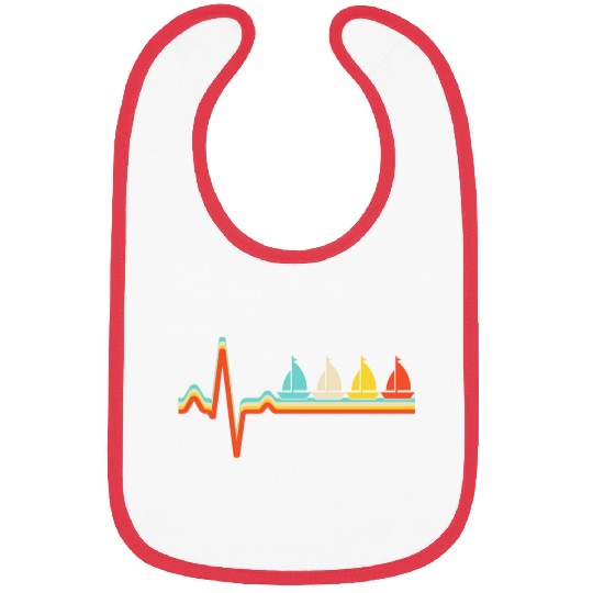 sailing retro heartbeat Bibs