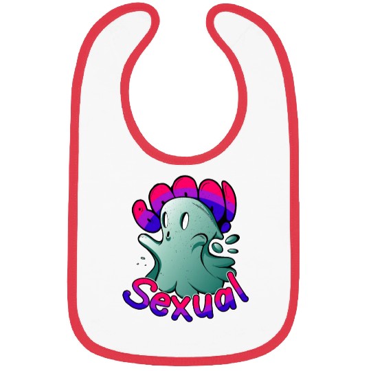 Funny Boo Sexual Cute Bi Ghost LGBT Bisexual Pride Bibs