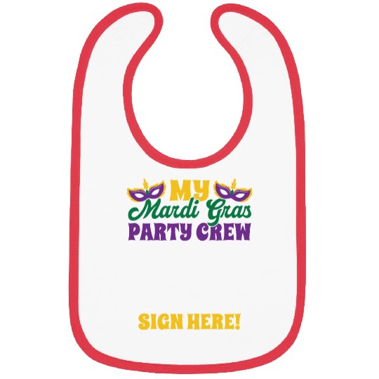 Mardi Gras - Party Crew Sign Here Bibs