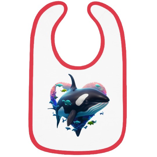 Orca Is My Valentine Bibs