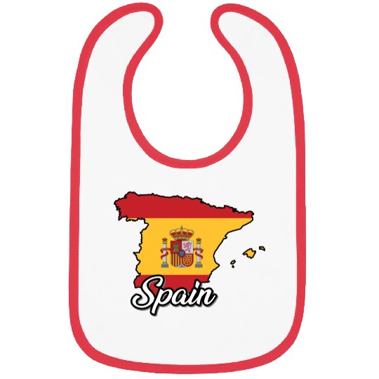 Spain Flag Map, Patriotic Inscription, Country. Bibs