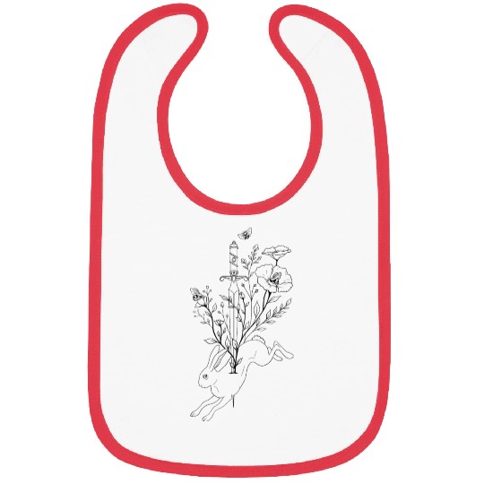 bunny dagger flower Bibs