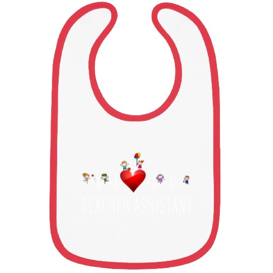Teacher Assistant Heartbeat Kindergarten Bibs