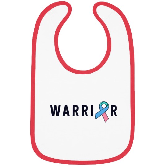 Thyroid Cancer Warrior Men Pink Blue Teal Ribbon Bibs
