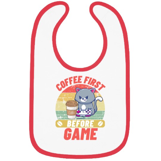 Coffee First before Game CAT Bibs
