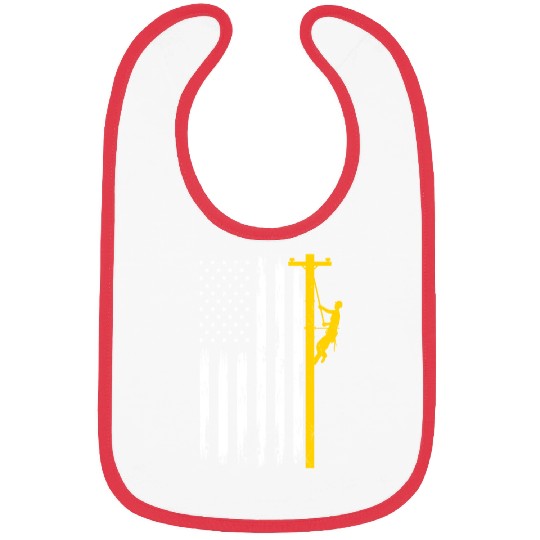 Lineman US Flag Lineworker Patriotic Bibs