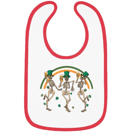skeleton patricks day dancing Bibs