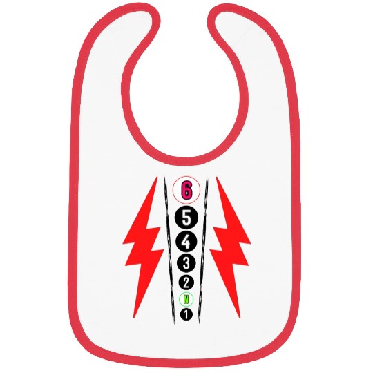 RED LIGHTNING BOLT MOTORCYCLE SHIFT PATTERN Bibs