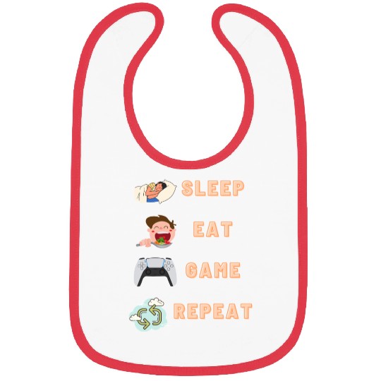 sleep eat game repeat PlayStation Bibs