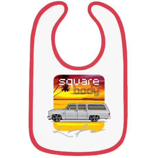 square Light Silver Bibs