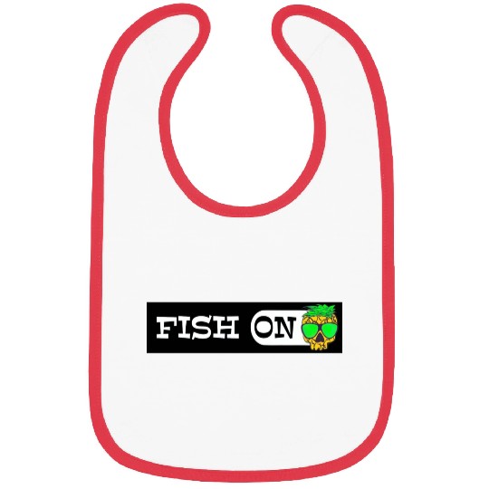 Fish ON pineapple Sticker go fishing mode Bibs
