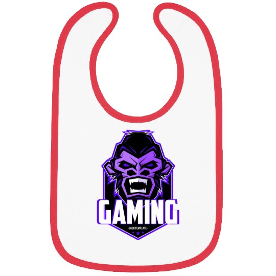 Angry gaming monkey Bibs