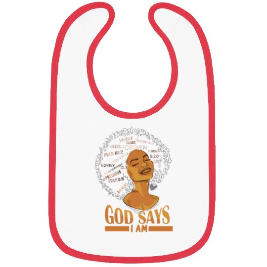 African American Girl God Says I Am Black Pride Bibs