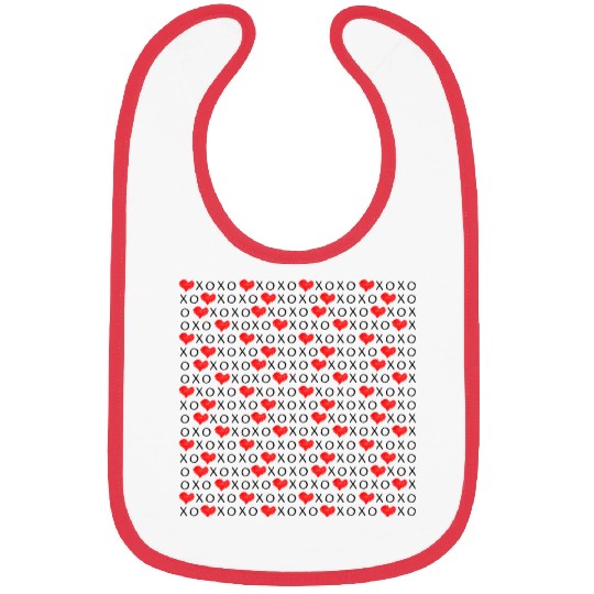 XOXO Valentines day pattern Bibs