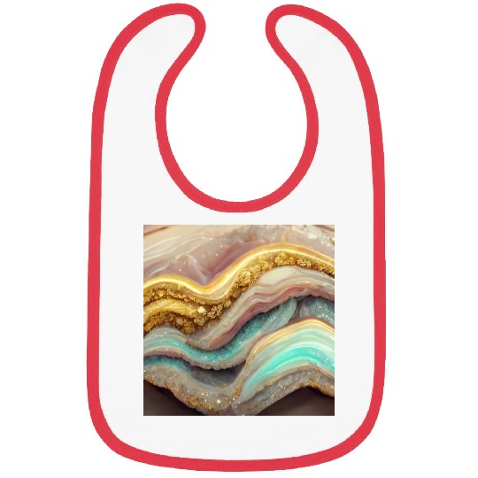 Pastel Pink Teal Agate Geode Stone Bibs