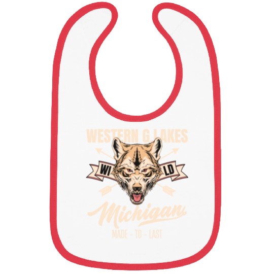 Western great lakes Michigan home of the wolf Bibs