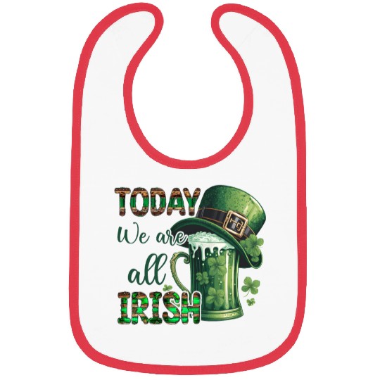 Mens St Patricks Day All Irish Green Shamrock Bibs
