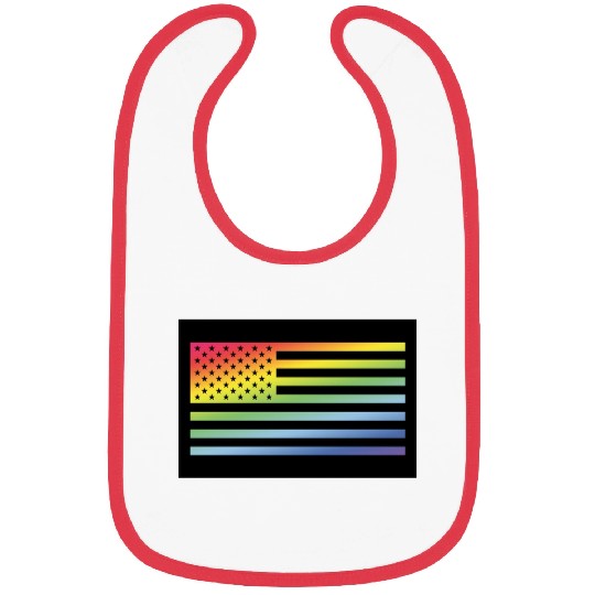 Stars And Stripes / Rainbow Flag (USA / Poster) Bibs