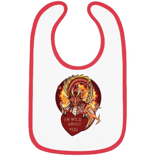 dragon wyvern valentines day heart gift Bibs
