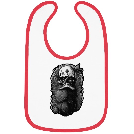 skull with beard Bibs