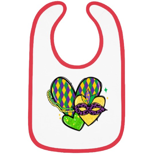 New Orleans Kids Girls Love Mardi Gras Outfit Bibs
