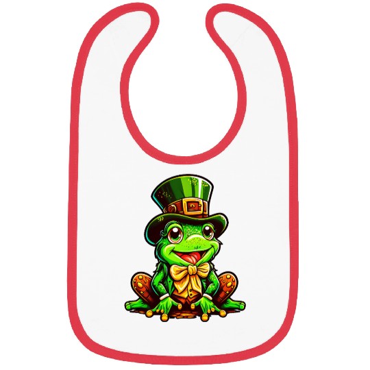Magic Frog With St. Patrick's Day Top Hat Bibs
