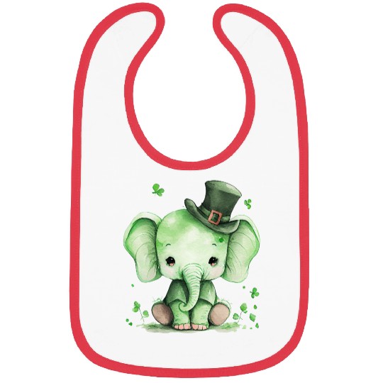 St Patrick's Day Irish Cute Elephant Saint Patrick Bibs