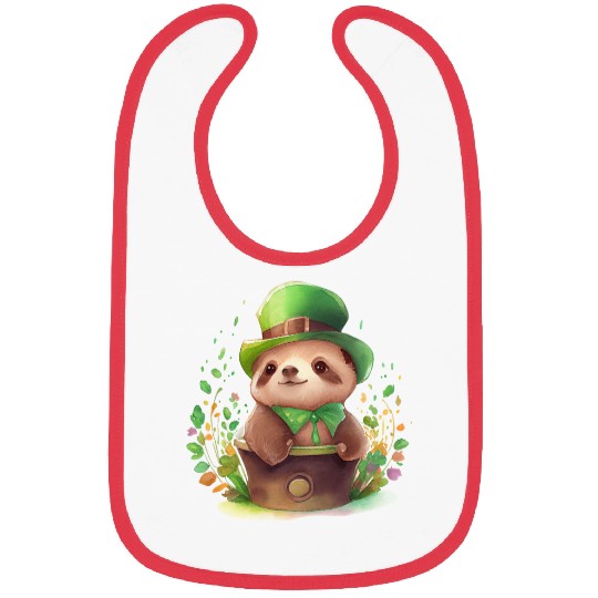 St Patrick's Day Irish Cute Sloth Saint Patrick Bibs