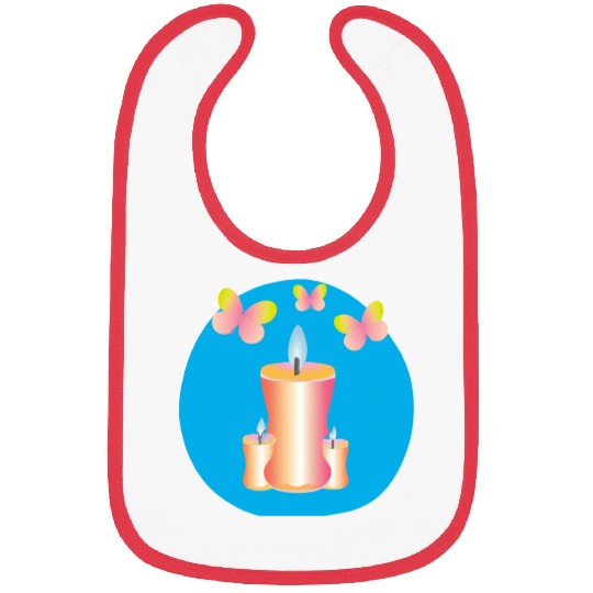 Pink candles with a blue background Bibs