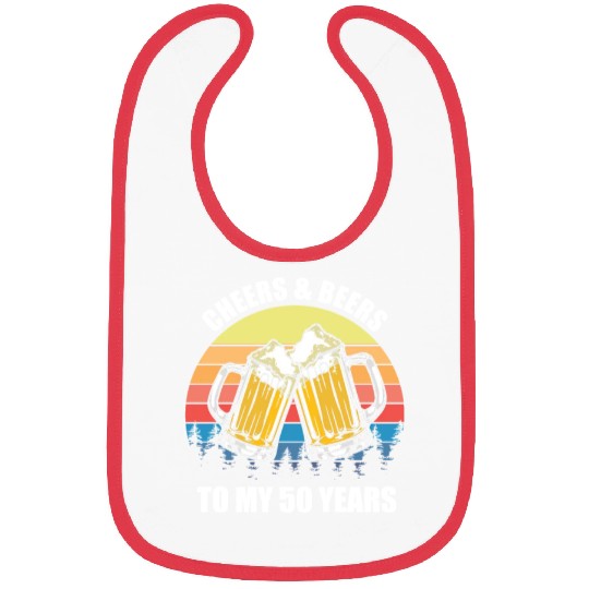 Novelty Vintage Cheers And Beer To My 50 Years Bibs