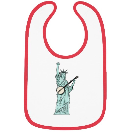Statue Of Liberty Banjo Musician Design for Bibs