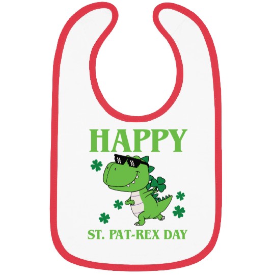 Happy St Pat-Rex Day Dinosaur Boys St Patricks Day Bibs