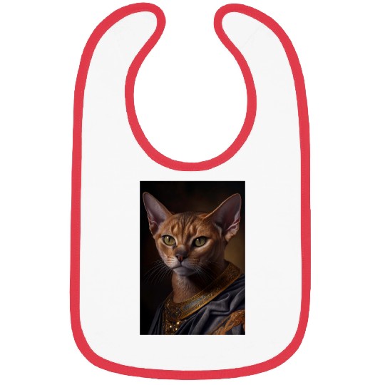 Abyssinian King Cat Breed Portrait Royal Renaissa Bibs