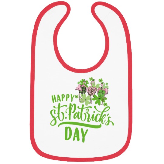 Happy St Patricks Day Irish Flamingo Bibs