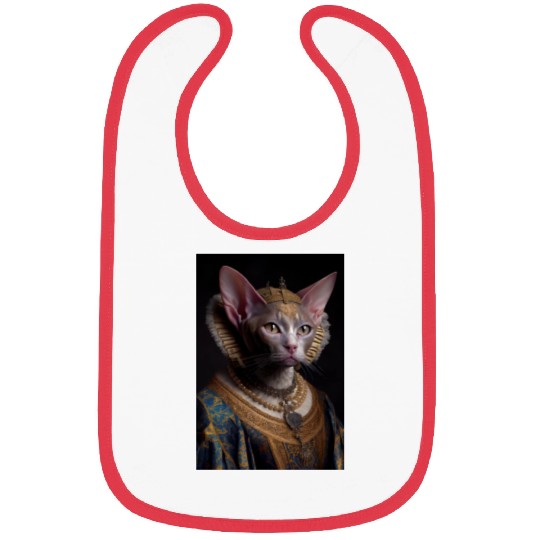 Black King Devon Rex Cat Breed Portrait Royal Rena Bibs