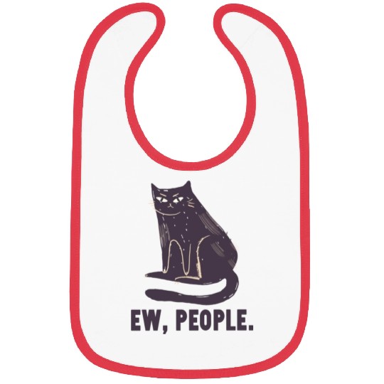 Ew People - Funny Black Cat Lovers Bibs