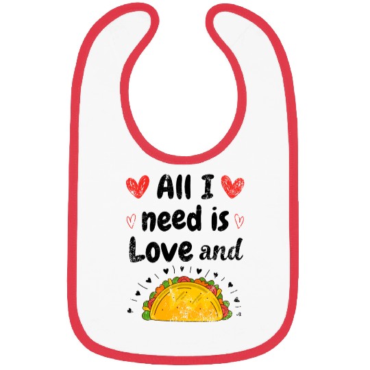 Vintage I Love Tacos Groovy Tacos Are My Valentine Bibs