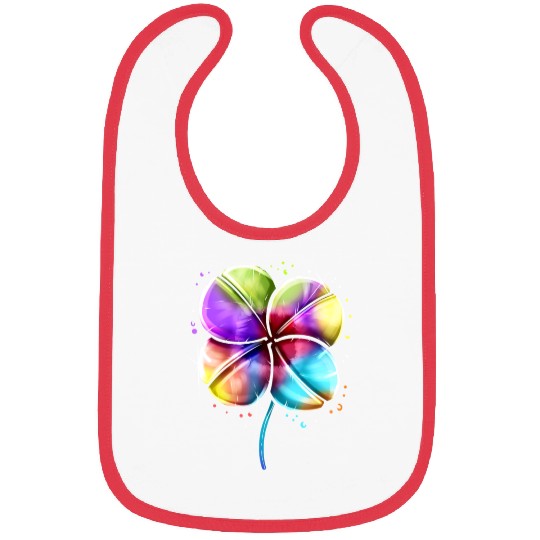 LGBTQ Colorful Four Leaf Clover Shamrock St Bibs