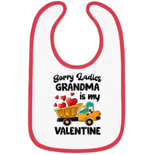 Grandma Is My Valentine Trex Dino Dump Truck Boys Bibs