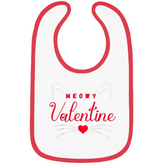 meowy valentine Bibs