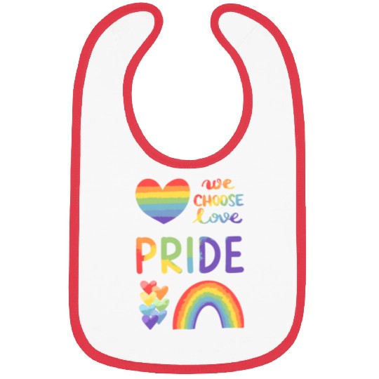 PRIDE We Choose Love Rainbow Hearts & Rainbow Bibs