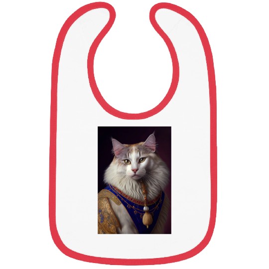 Turkish Angora Cat Breed Portrait Royal Renaissanc Bibs